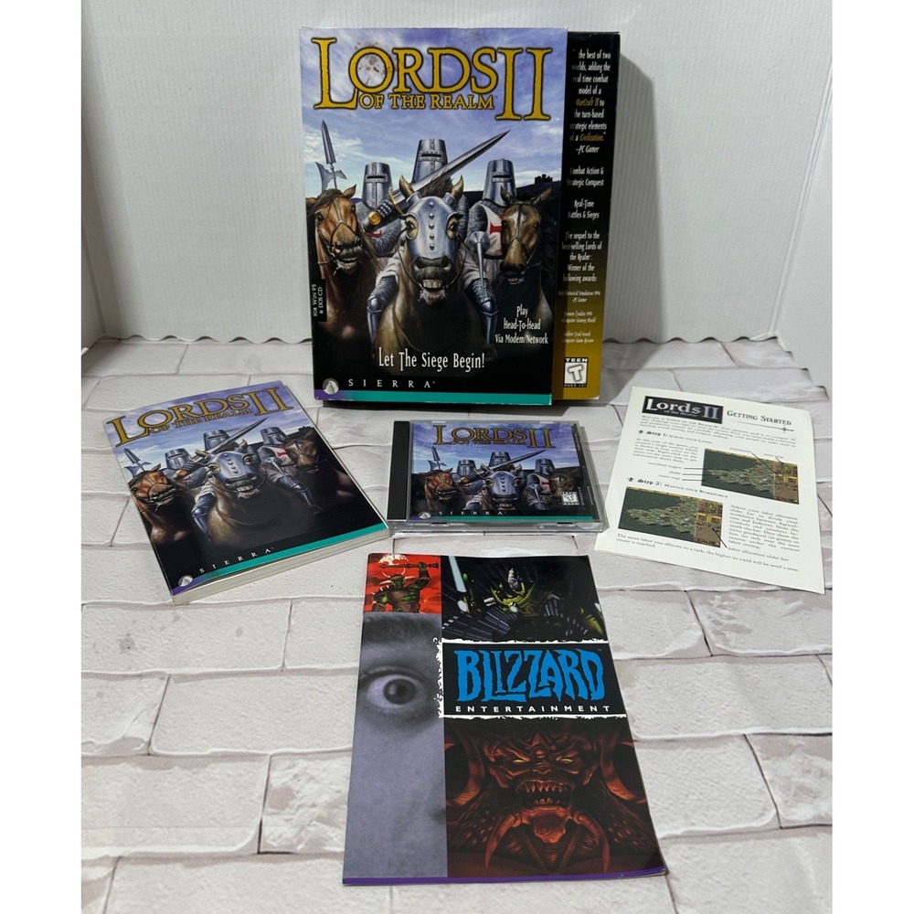 Lords of the Realm II PC CD ROM Game Sierra 1996 Teen T